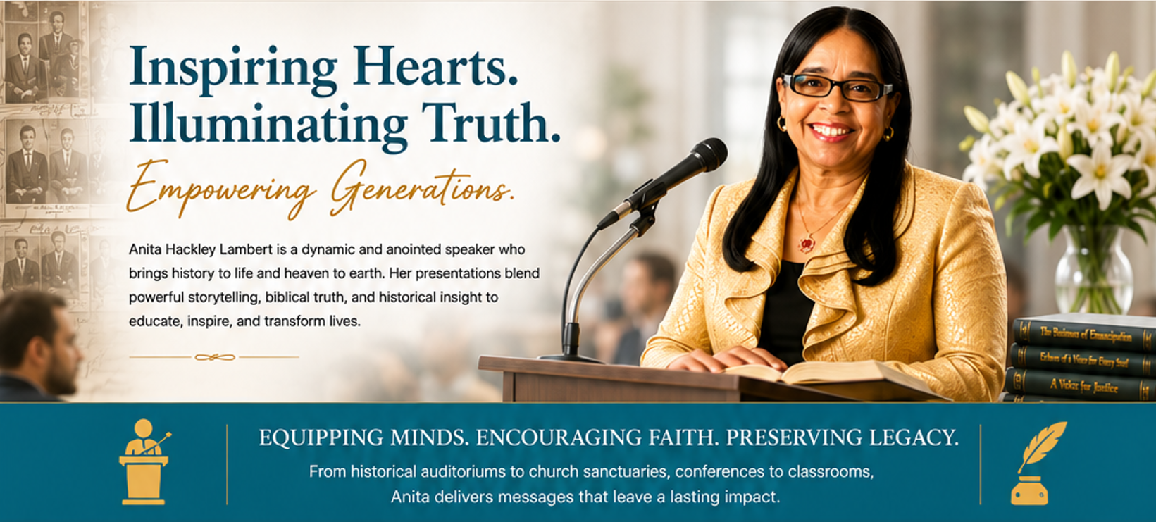 anita hackley lambert, speaker, illuminary, historian, genealogist, biographer, speaker, minister